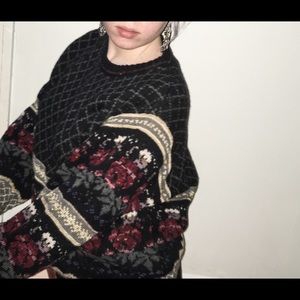 Vintage Floral Mix Print Sweater